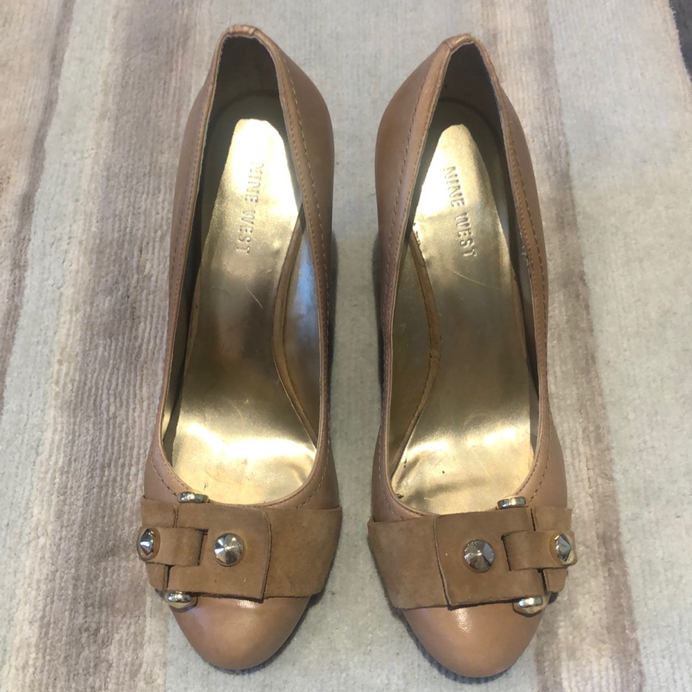 Tan wedge closed toe shoes Nine West